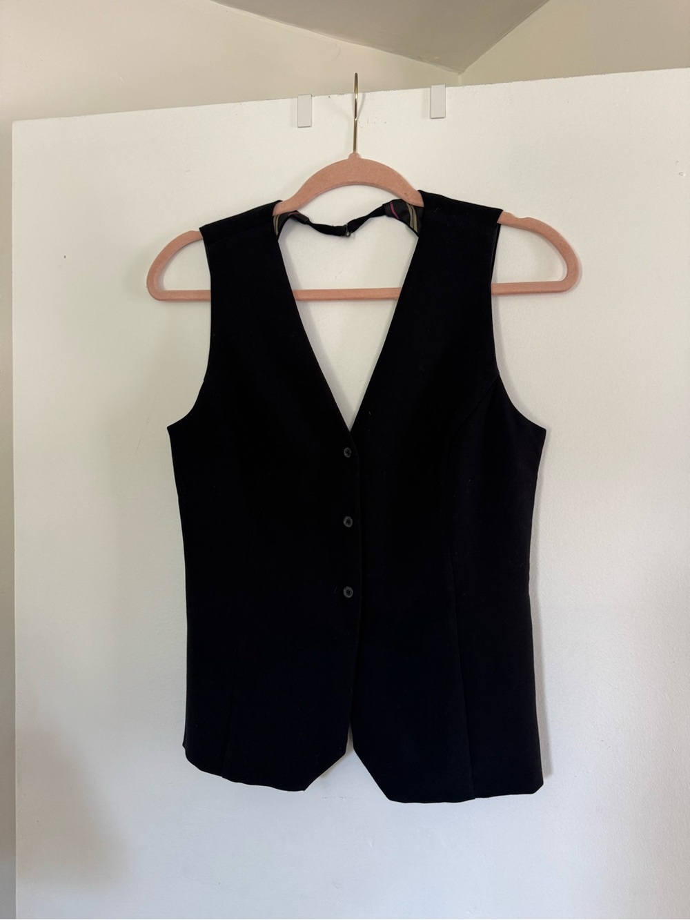Anthropologie Black Button-Front Women's Vest